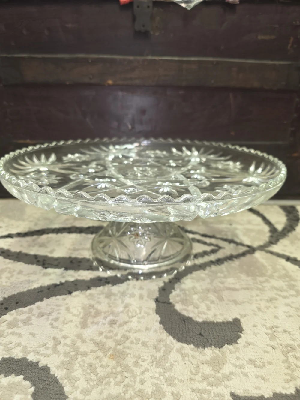 Anchor Hocking Early American Footed Cake Plate - Clear Glass